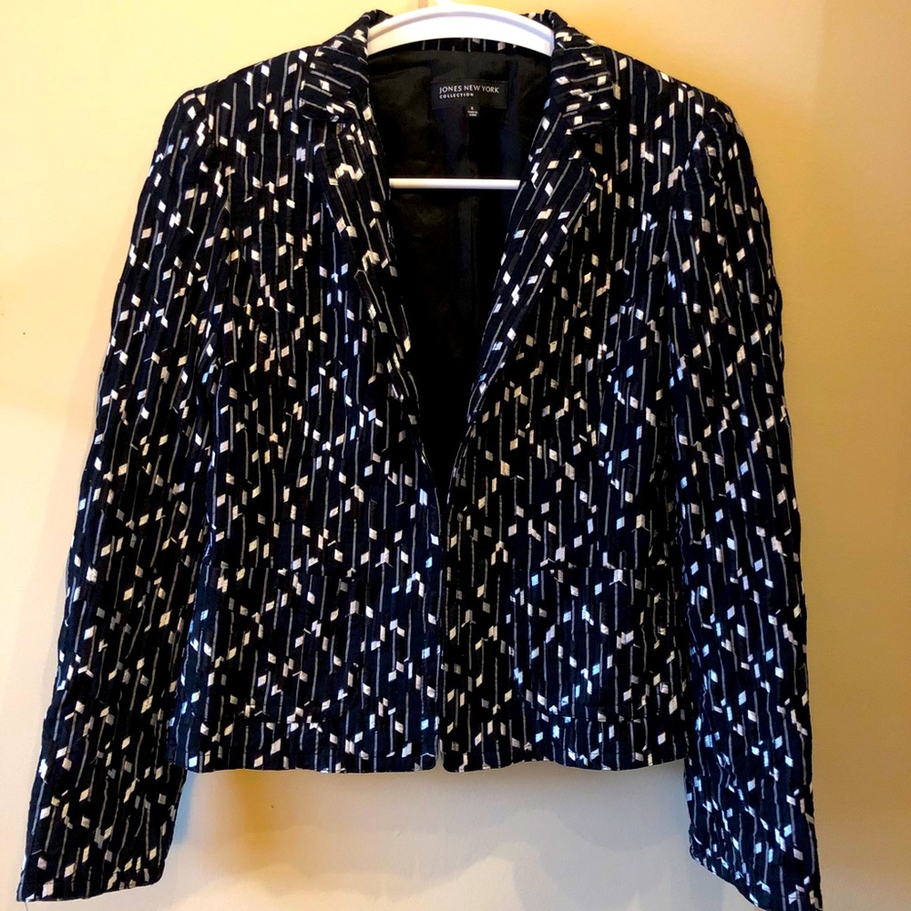 Black and white blazer
